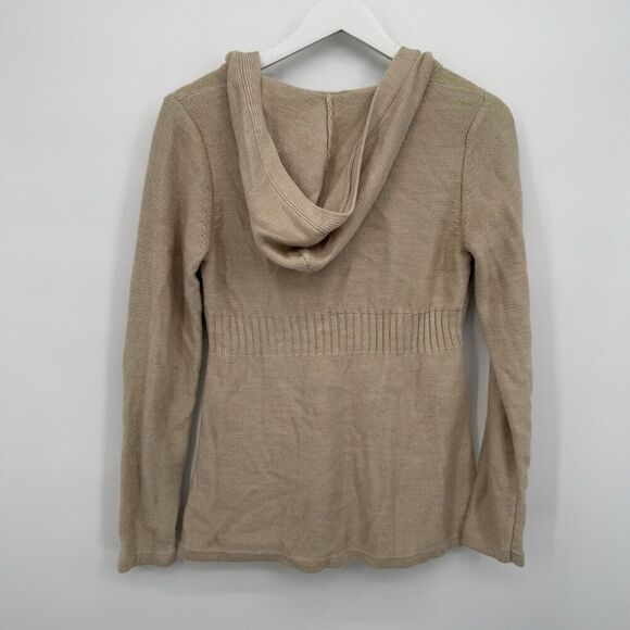 New York & Company Vintage Style Beige Hooded Acrylic Sweater Small - Picture 5 of 7